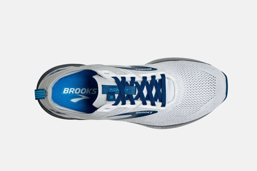 Brooks Ricochet 3 Road Löparskor Herr - Vita/Blå - 7031-ETYJV